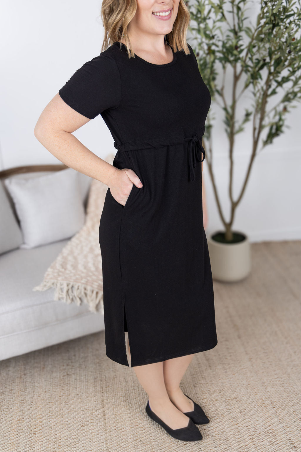 Gracelynn Midi Dress - Black-dress-Villari Chic, women's online fashion boutique in Severna, Maryland