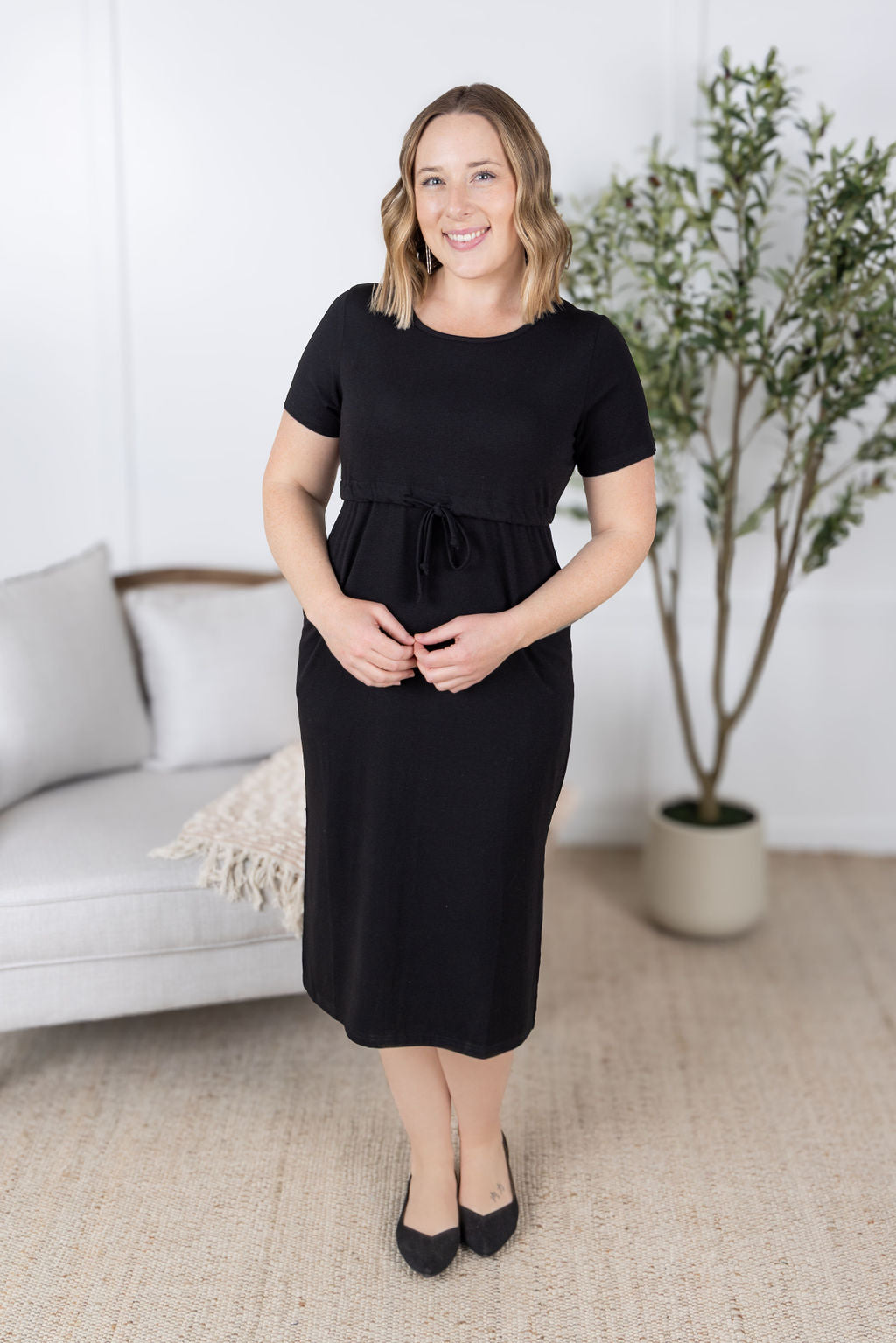 Gracelynn Midi Dress - Black-dress-Villari Chic, women's online fashion boutique in Severna, Maryland