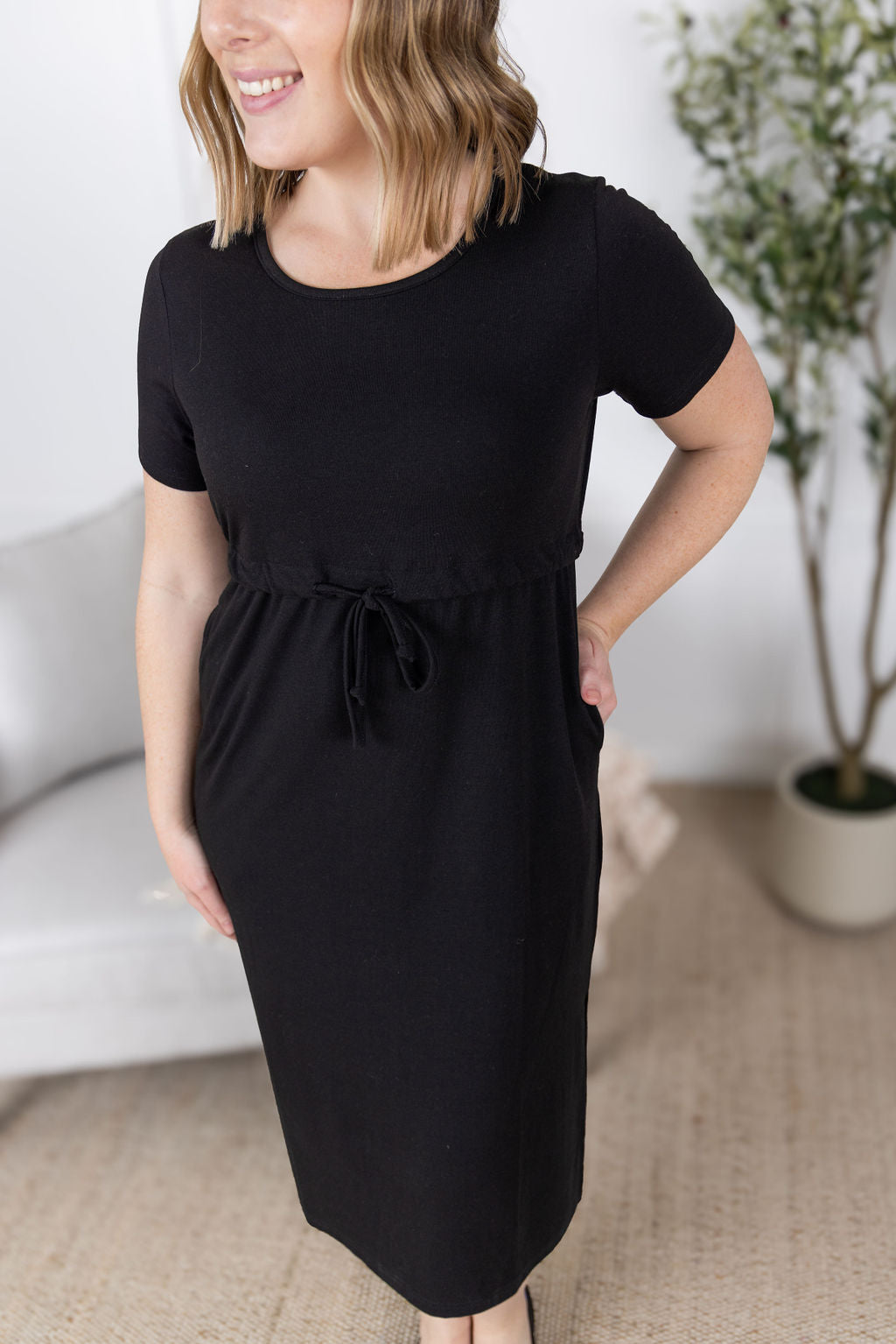 Gracelynn Midi Dress - Black-dress-Villari Chic, women's online fashion boutique in Severna, Maryland