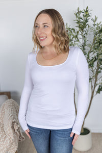 Alyssa Long Sleeve Top - White-Tops-Villari Chic, women's online fashion boutique in Severna, Maryland