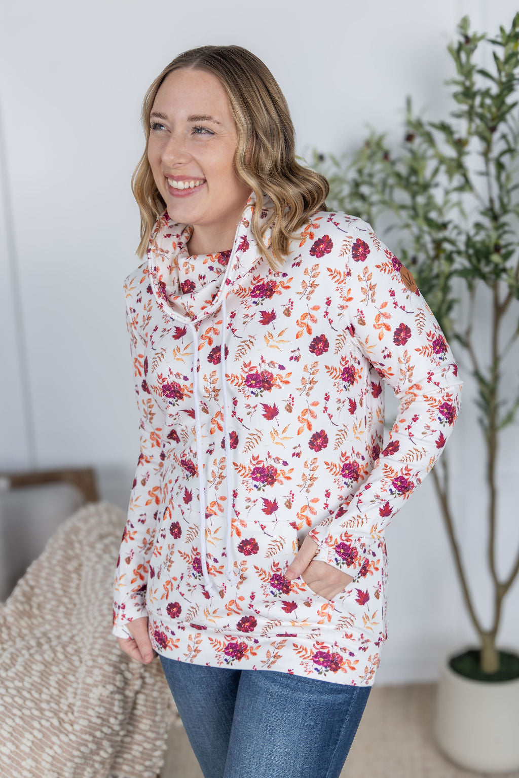 Soft Funnel Neck - Autumn Floral-clothing-Villari Chic, women's online fashion boutique in Severna, Maryland