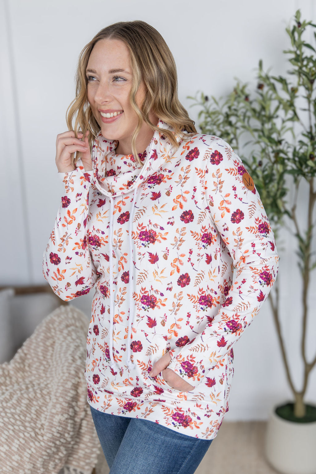 Soft Funnel Neck - Autumn Floral-clothing-Villari Chic, women's online fashion boutique in Severna, Maryland