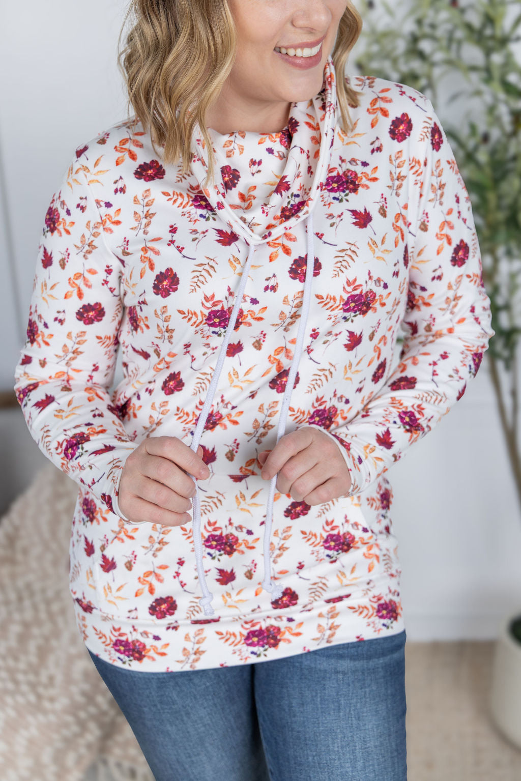 Soft Funnel Neck - Autumn Floral-clothing-Villari Chic, women's online fashion boutique in Severna, Maryland