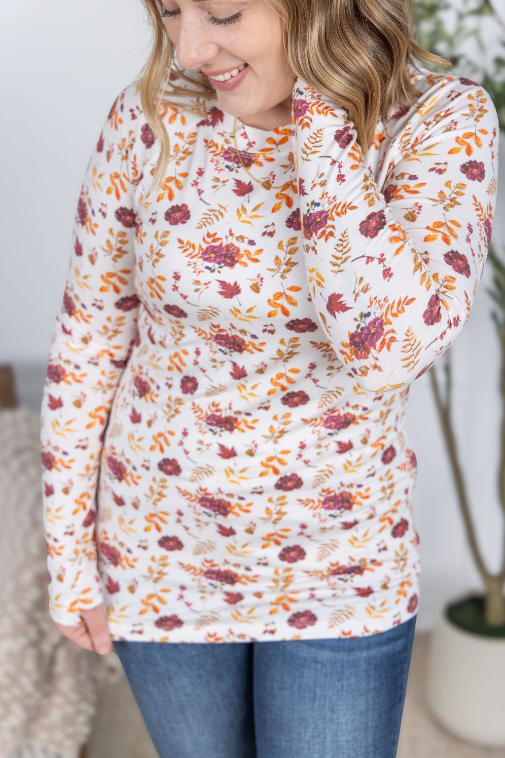 Blair Long Sleeve Top - Autumn Floral-Tops-Villari Chic, women's online fashion boutique in Severna, Maryland