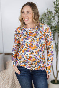 Blair Long Sleeve Top - Autumn Purple Abstract-Tops-Villari Chic, women's online fashion boutique in Severna, Maryland