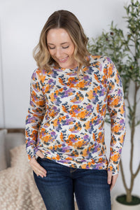 Blair Long Sleeve Top - Autumn Purple Abstract-Tops-Villari Chic, women's online fashion boutique in Severna, Maryland