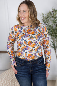 Blair Long Sleeve Top - Autumn Purple Abstract-Tops-Villari Chic, women's online fashion boutique in Severna, Maryland