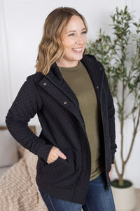 Kyla Zipper Snap Jacket - Black-Jacket-Villari Chic, women's online fashion boutique in Severna, Maryland