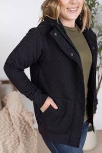 Kyla Zipper Snap Jacket - Black-Jacket-Villari Chic, women's online fashion boutique in Severna, Maryland