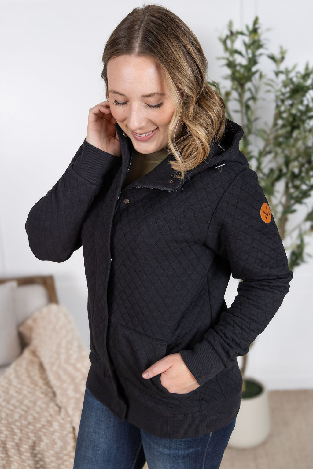 Kyla Zipper Snap Jacket - Black-Jacket-Villari Chic, women's online fashion boutique in Severna, Maryland