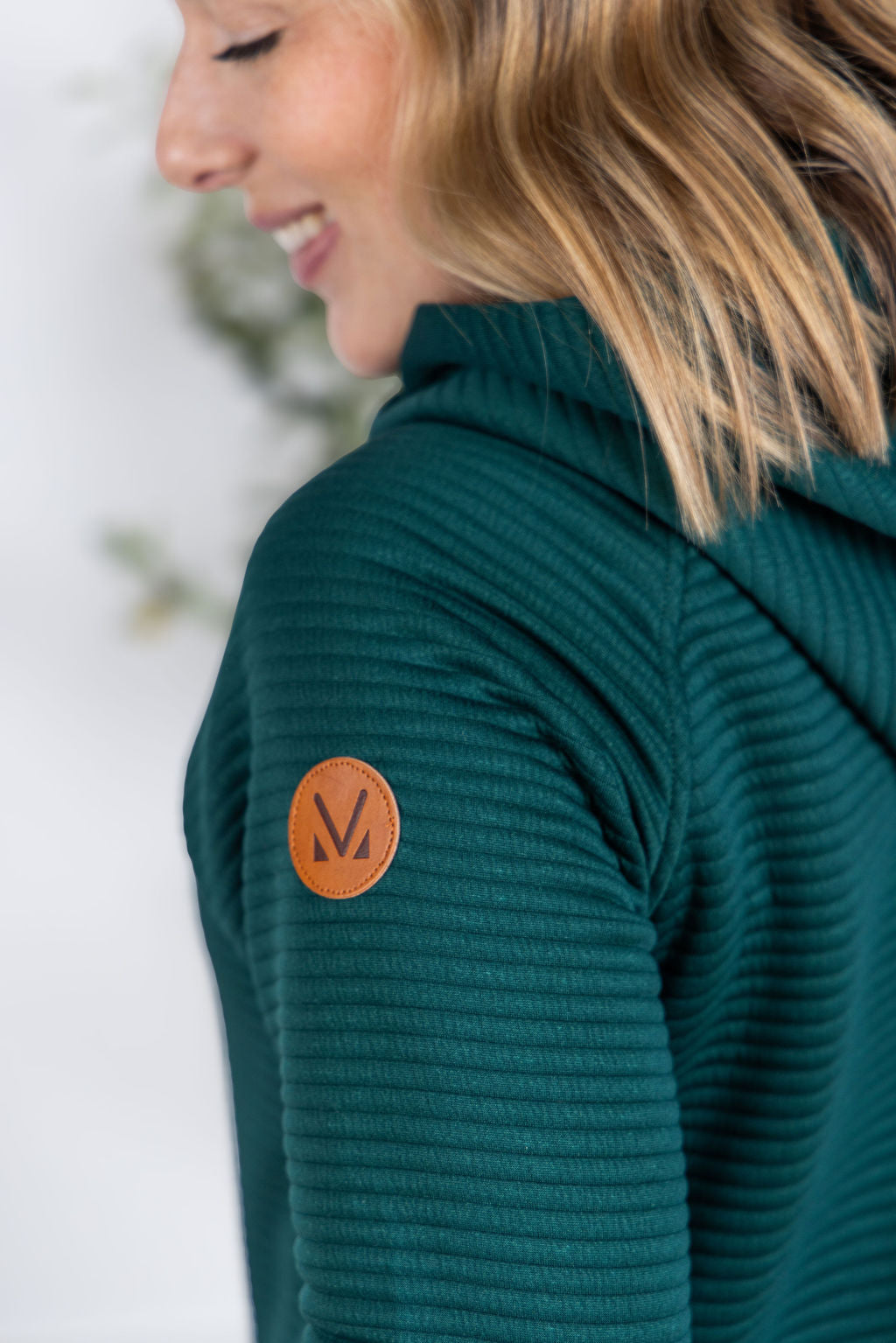 Tatum Textured Pullover Hoodie - Hunter Green-outerwear-Villari Chic, women's online fashion boutique in Severna, Maryland