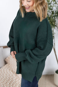 Aurora Cozy Sweater - Hunter Green-Sweater-Villari Chic, women's online fashion boutique in Severna, Maryland