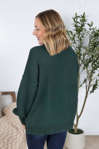 Aurora Cozy Sweater - Hunter Green-Sweater-Villari Chic, women's online fashion boutique in Severna, Maryland