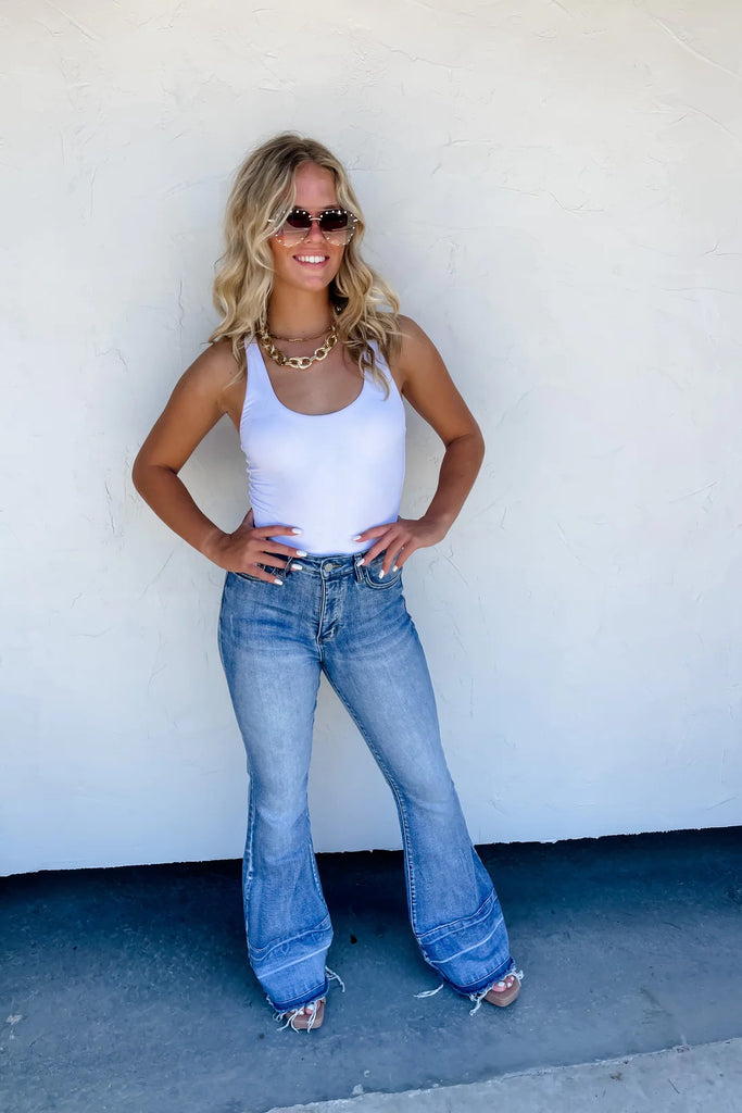 PREORDER: Blakeley Tummy Control Flare Jeans-Villari Chic, women's online fashion boutique in Severna, Maryland