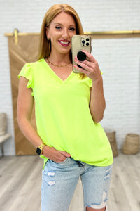 Under Neon Lights Ruffle Sleeve Top-Womens-Villari Chic, women's online fashion boutique in Severna, Maryland