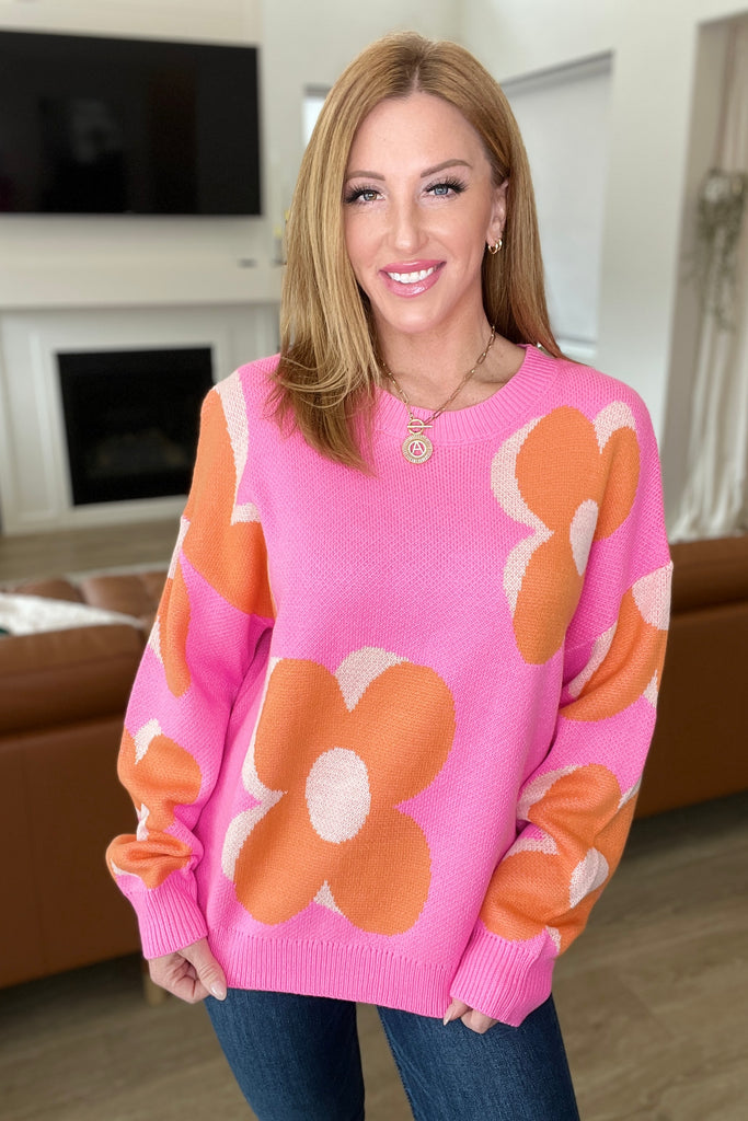 Quietly Bold Mod Floral Sweater-Tops-Villari Chic, women's online fashion boutique in Severna, Maryland