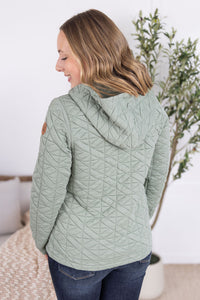 Geometric Fullzip Hoodie - Sage-hoodie-Villari Chic, women's online fashion boutique in Severna, Maryland