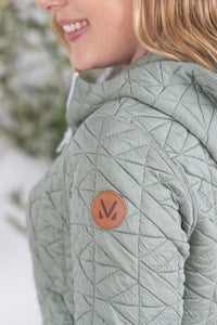 Geometric Fullzip Hoodie - Sage-hoodie-Villari Chic, women's online fashion boutique in Severna, Maryland