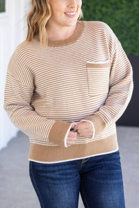 Miley Striped Sweater - Latte-Sweater-Villari Chic, women's online fashion boutique in Severna, Maryland