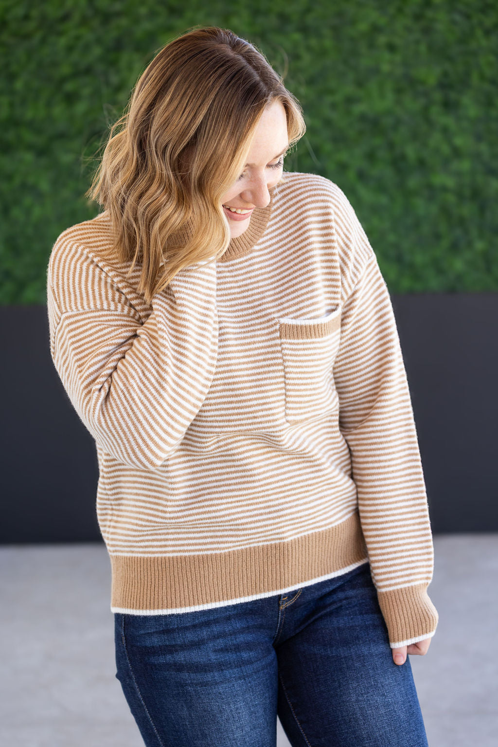 Miley Striped Sweater - Latte-Sweater-Villari Chic, women's online fashion boutique in Severna, Maryland