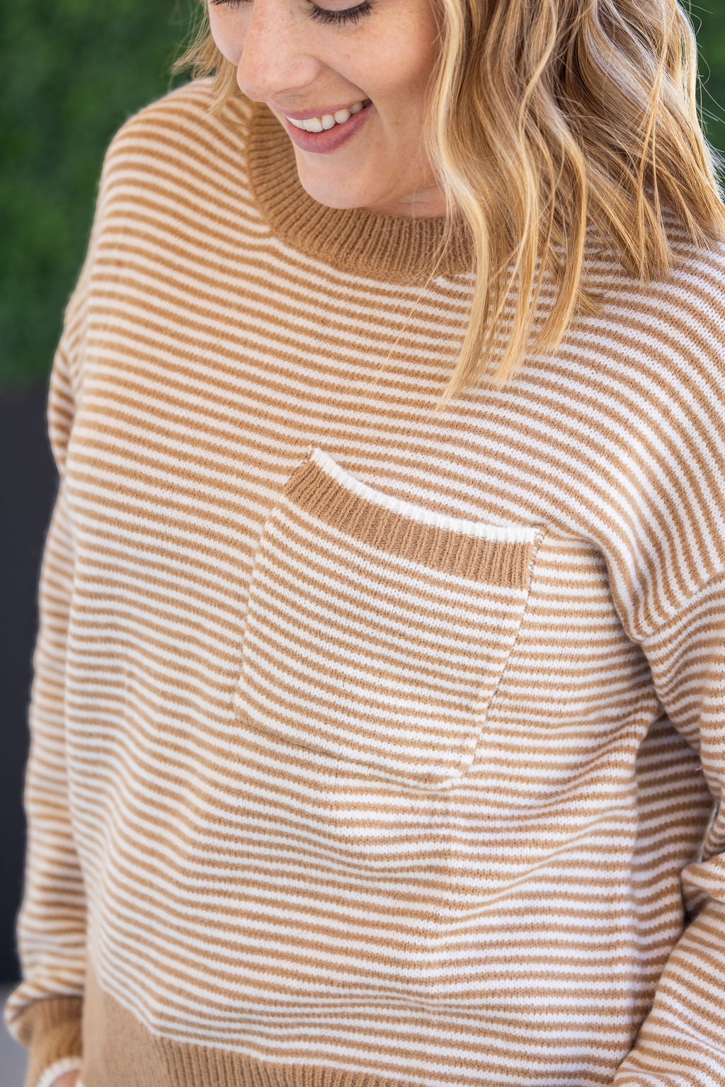 Miley Striped Sweater - Latte-Sweater-Villari Chic, women's online fashion boutique in Severna, Maryland