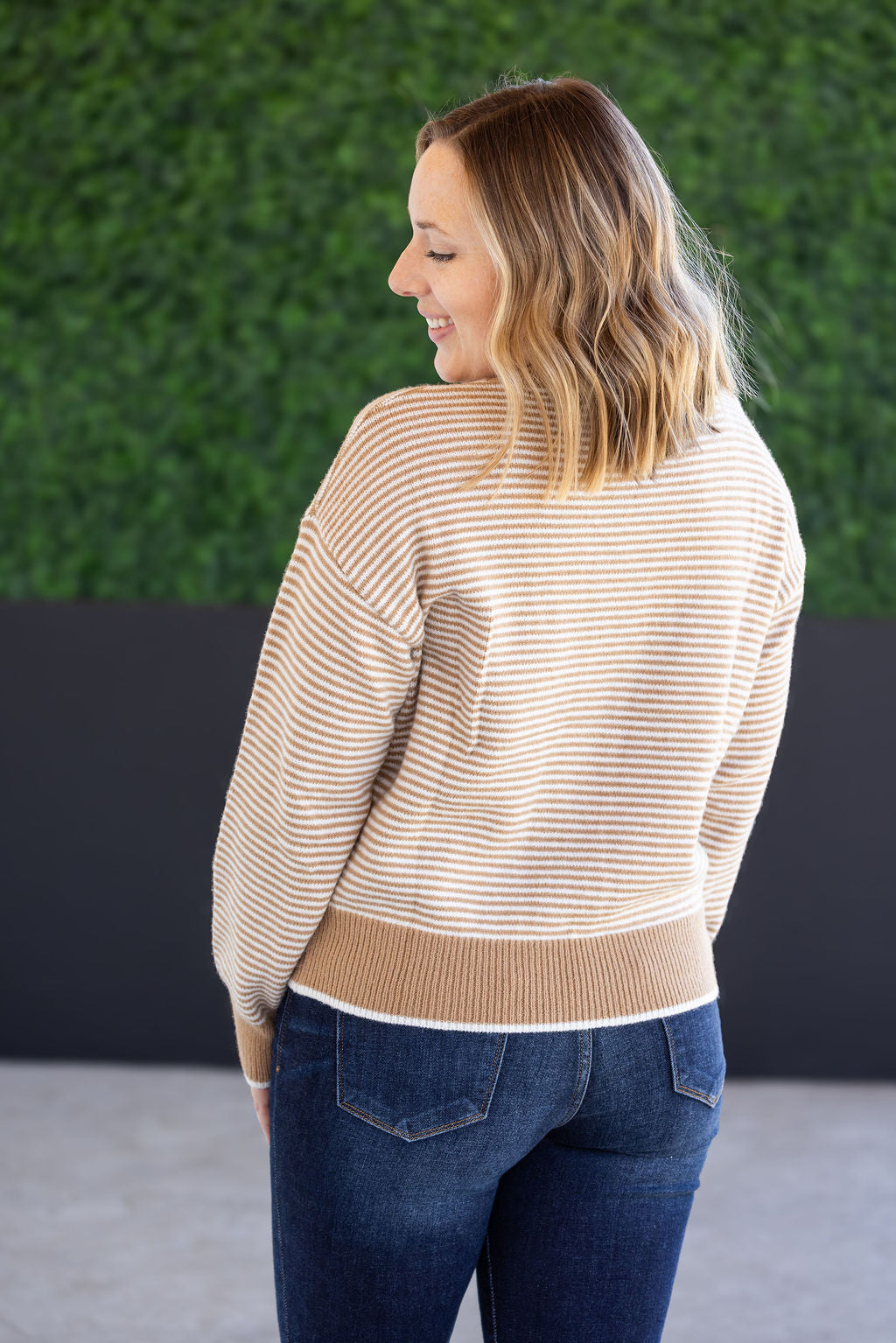 Miley Striped Sweater - Latte-Sweater-Villari Chic, women's online fashion boutique in Severna, Maryland