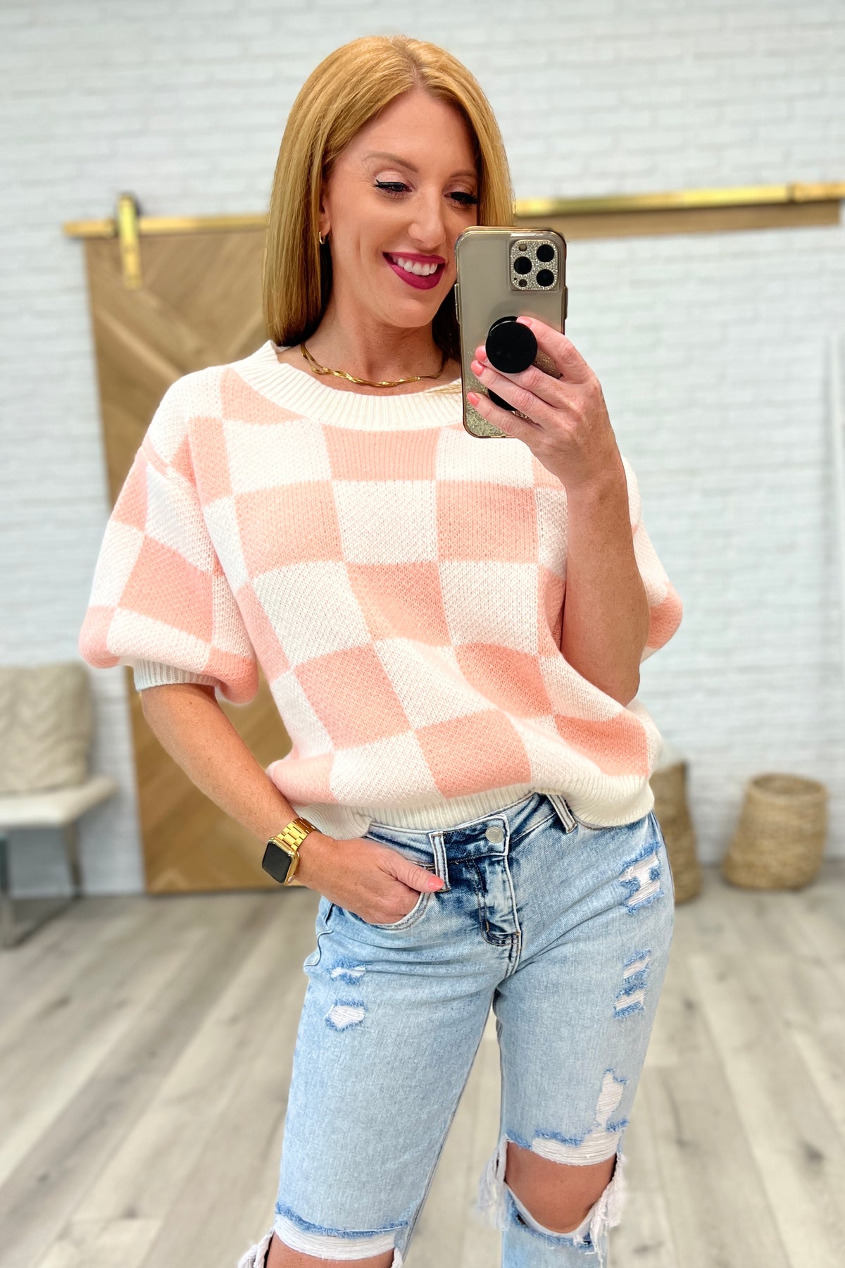 Start Me Up Checkered Sweater-Womens-Villari Chic, women's online fashion boutique in Severna, Maryland