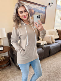 Kacey Ribbed Hoodie - Mocha-clothing-Villari Chic, women's online fashion boutique in Severna, Maryland