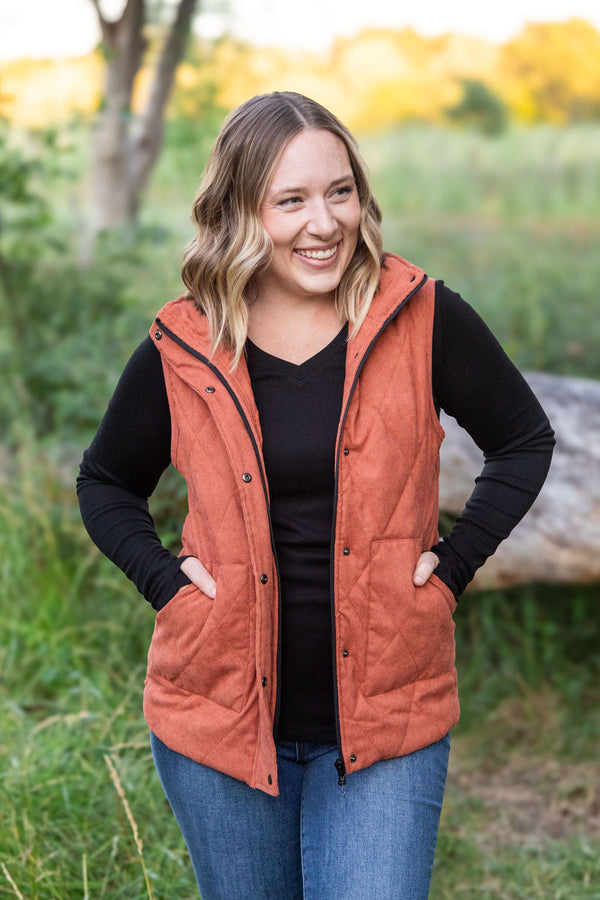 Corduroy Vest - Pumpkin-clothing-Villari Chic, women's online fashion boutique in Severna, Maryland