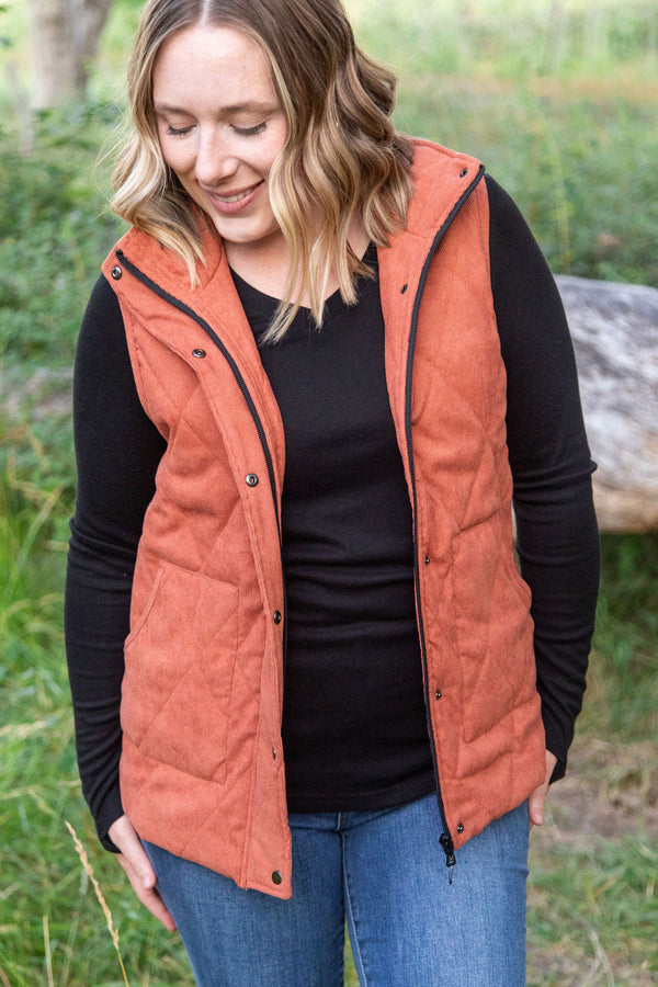 Corduroy Vest - Pumpkin-clothing-Villari Chic, women's online fashion boutique in Severna, Maryland