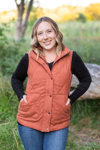 Corduroy Vest - Pumpkin-clothing-Villari Chic, women's online fashion boutique in Severna, Maryland