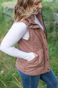 Corduroy Vest - Chestnut-clothing-Villari Chic, women's online fashion boutique in Severna, Maryland