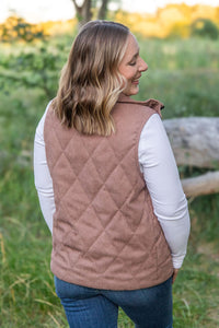 Corduroy Vest - Chestnut-clothing-Villari Chic, women's online fashion boutique in Severna, Maryland