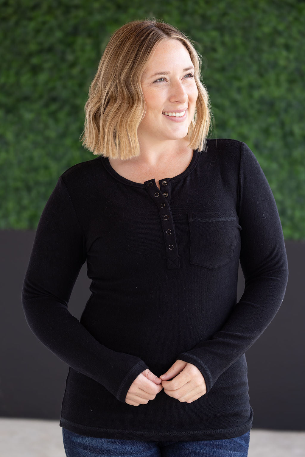 Georgia Long Sleeve Top - Black-Tops-Villari Chic, women's online fashion boutique in Severna, Maryland