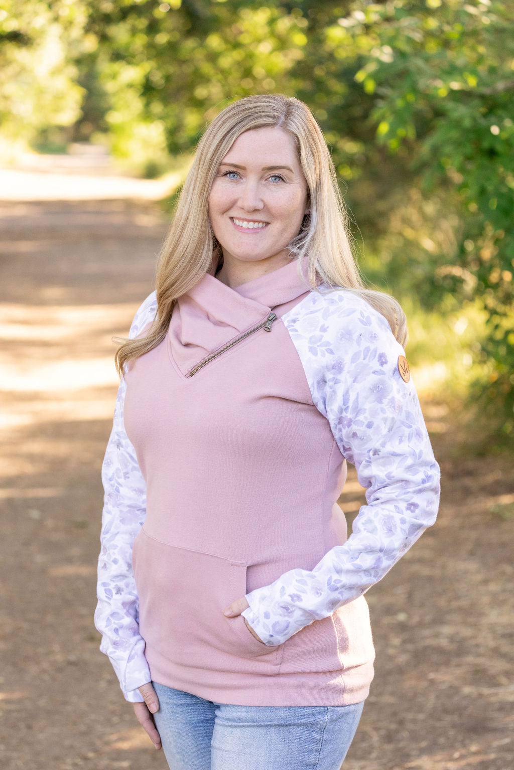 Zoey ZipCowl - Pink and Blush Floral-clothing-Villari Chic, women's online fashion boutique in Severna, Maryland