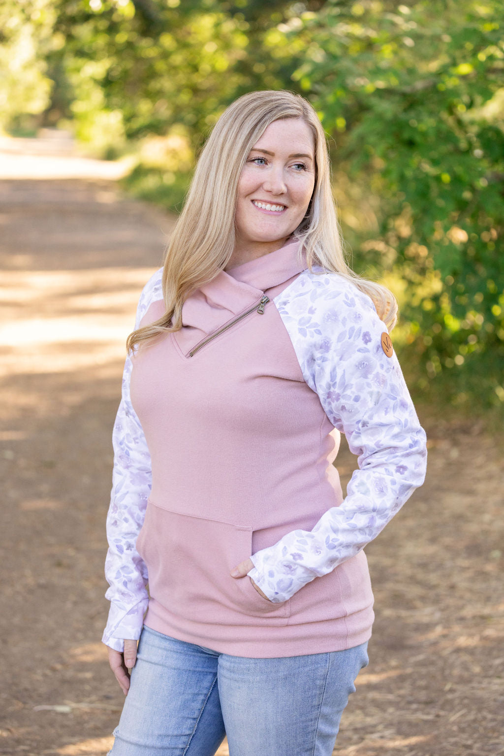 Zoey ZipCowl - Pink and Blush Floral-clothing-Villari Chic, women's online fashion boutique in Severna, Maryland