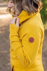 Classic Zoey ZipCowl Sweatshirt - Mustard-Pullover-Villari Chic, women's online fashion boutique in Severna, Maryland