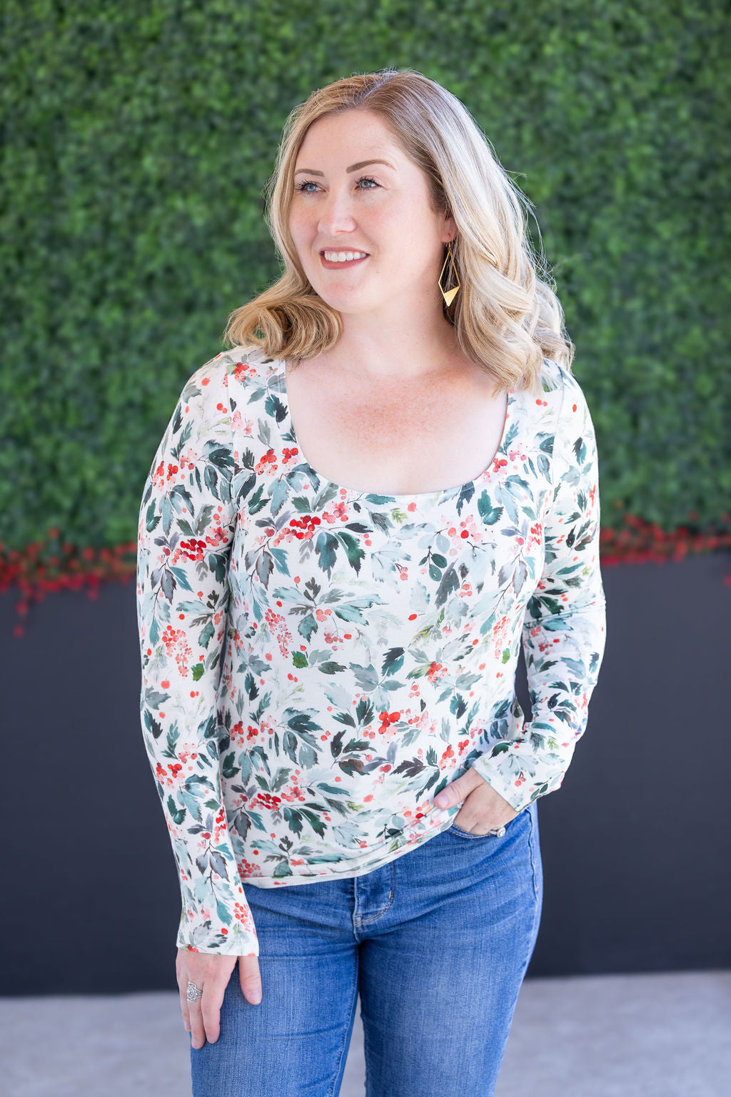 Alyssa Long Sleeve Top - Winter Berry-Tops-Villari Chic, women's online fashion boutique in Severna, Maryland