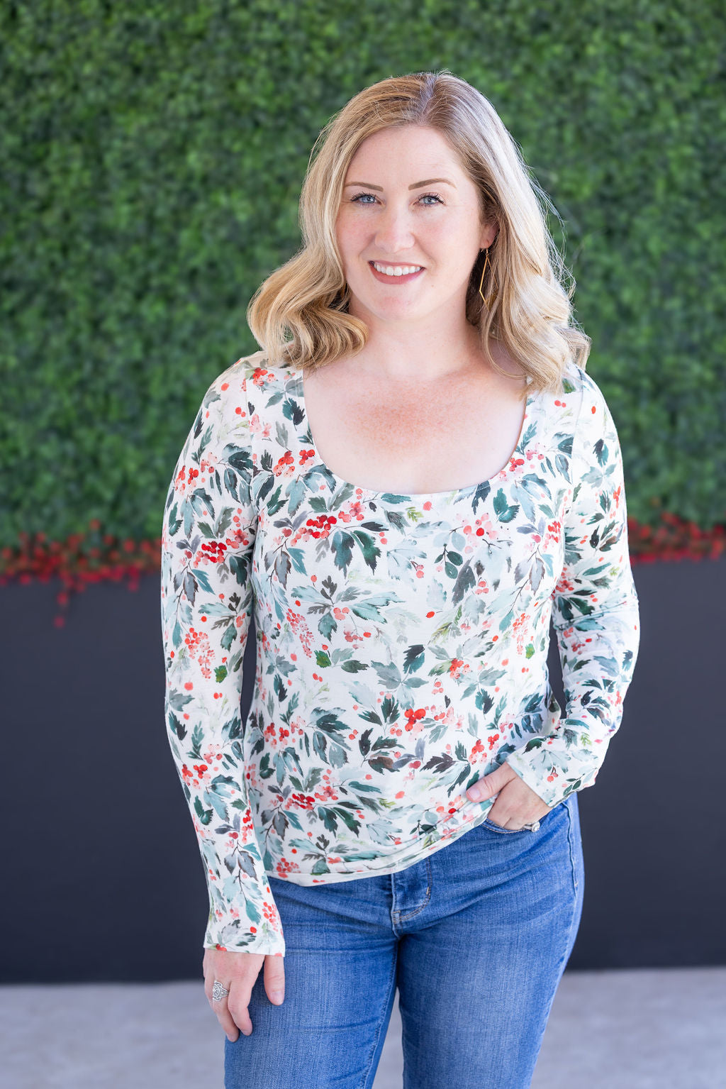 Alyssa Long Sleeve Top - Winter Berry-Tops-Villari Chic, women's online fashion boutique in Severna, Maryland