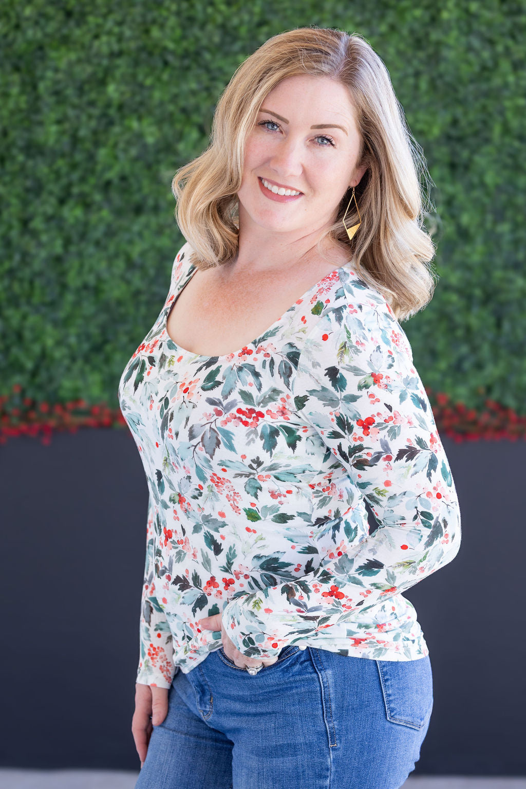 Alyssa Long Sleeve Top - Winter Berry-Tops-Villari Chic, women's online fashion boutique in Severna, Maryland