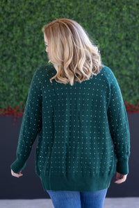 Dalilah Dot Cardigan - Forest Green-Cardigan-Villari Chic, women's online fashion boutique in Severna, Maryland