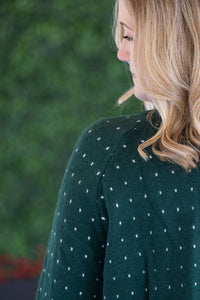 Dalilah Dot Cardigan - Forest Green-Cardigan-Villari Chic, women's online fashion boutique in Severna, Maryland