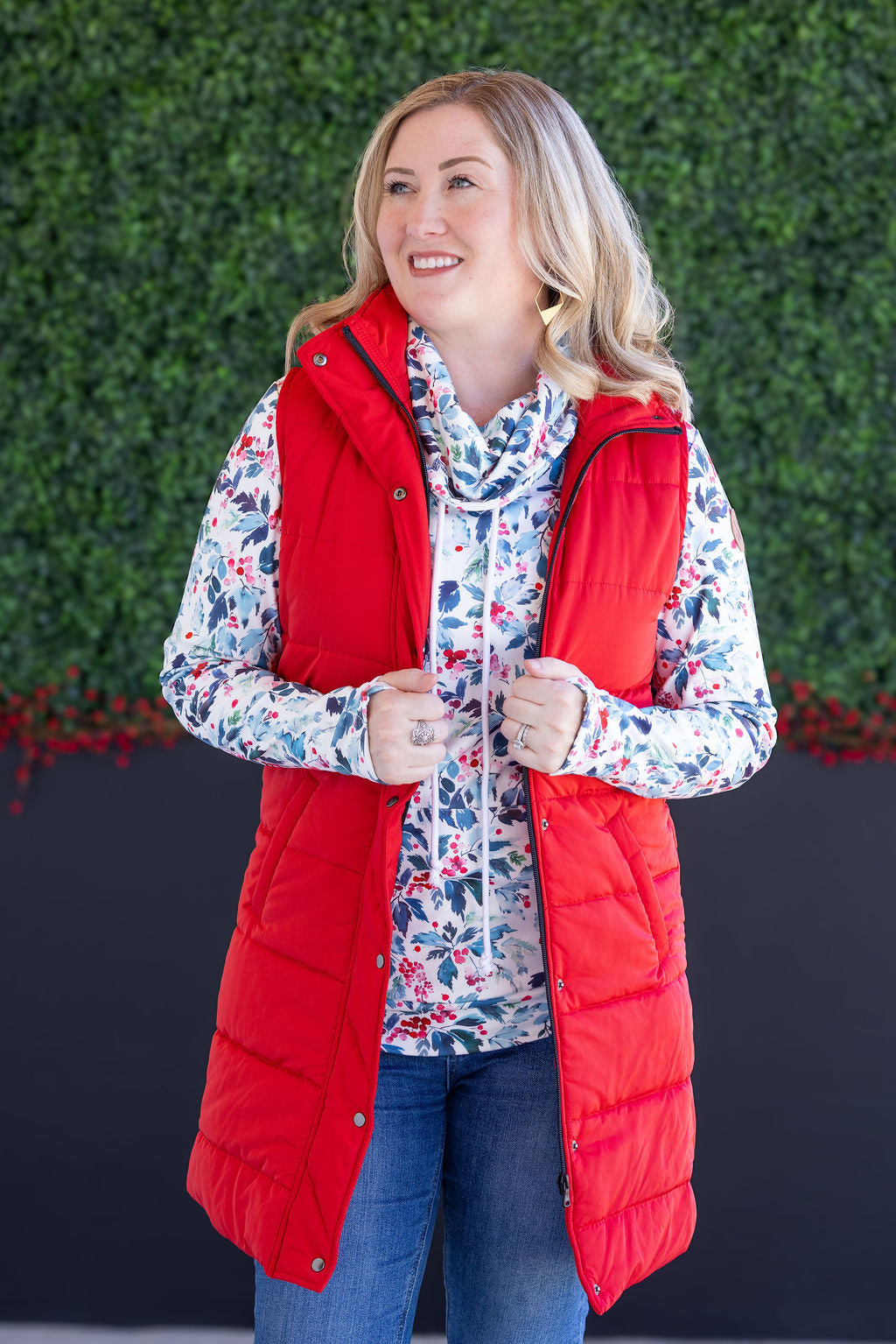 Harlow Long Vest - Red-clothing-Villari Chic, women's online fashion boutique in Severna, Maryland