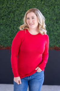 Blair Long Sleeve Top - Red-Tops-Villari Chic, women's online fashion boutique in Severna, Maryland