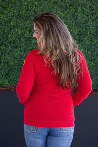 Quinn ZipUp Cowl - Red-Sweatshirt-Villari Chic, women's online fashion boutique in Severna, Maryland