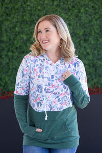 Hailey Pullover Hoodie - Winter Berry and Evergreen-Hoodie-Villari Chic, women's online fashion boutique in Severna, Maryland