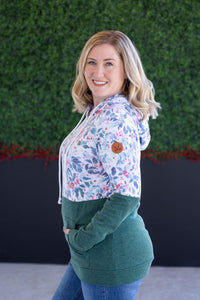 Hailey Pullover Hoodie - Winter Berry and Evergreen-Hoodie-Villari Chic, women's online fashion boutique in Severna, Maryland