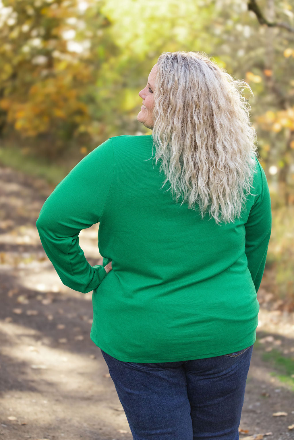 Leah Long Sleeve Top - Green-Tops-Villari Chic, women's online fashion boutique in Severna, Maryland