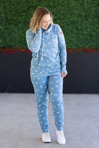 Classic Joggers - Teal Ribbons-bottoms-Villari Chic, women's online fashion boutique in Severna, Maryland