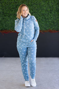 Classic Joggers - Teal Ribbons-bottoms-Villari Chic, women's online fashion boutique in Severna, Maryland